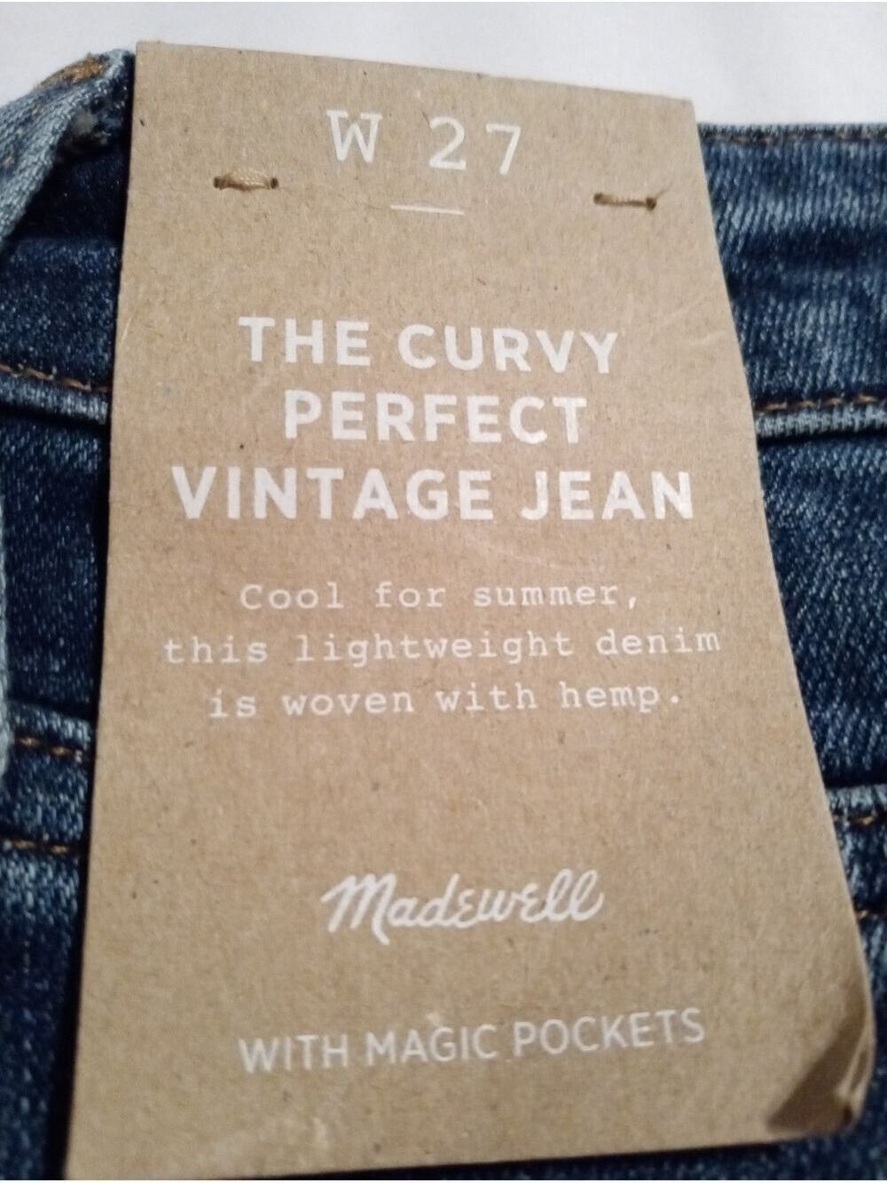 NWT Madewell Curvy Perfect Vintage Jeans, Manorford Wash: Instacozy, US 27 - Picture 7 of 15